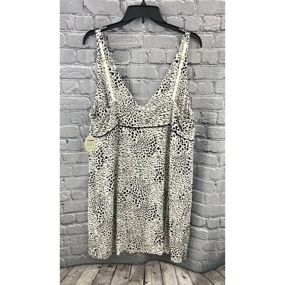 Soma Cool Nights Chemise Exotic Spots Ivory Black Nightgown Size XXL - Picture 2 of 10